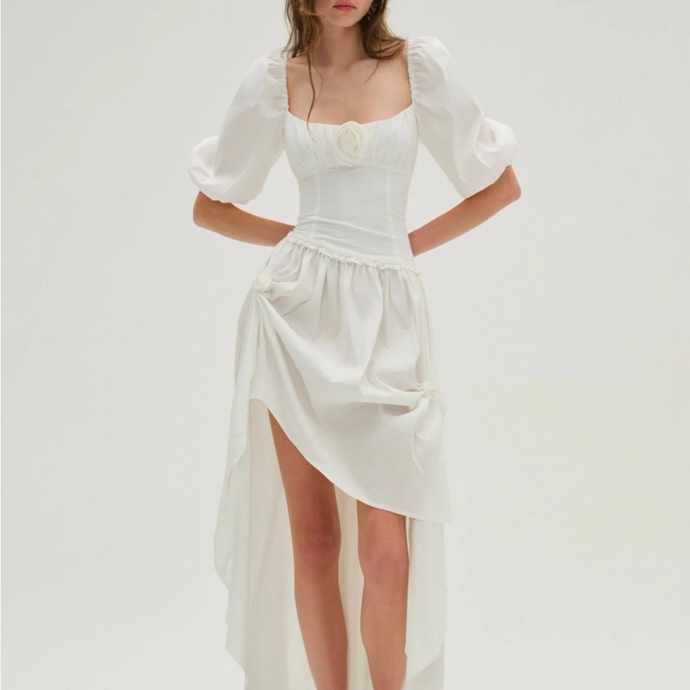$349 NWT For Love And Lemons Whipped Cream Taffeta Maxi Dress Sz Large